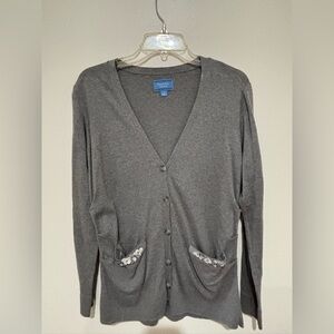 Simply Vera Vera Wang Charcoal Cardigan